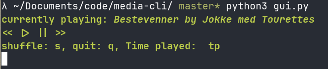 cli screenshot of spotify beeing controlled from the terminal